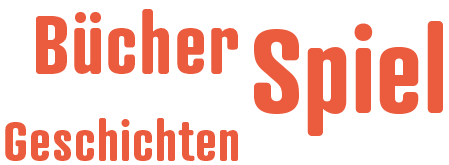Schriftzug Bücher Spiel Geschichten